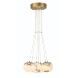 QUINTIESSE LIGHTING Kepler 7 Lt Alabaster cluster Pendant - Gold