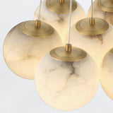 QUINTIESSE LIGHTING Kepler 7 Lt Alabaster cluster Pendant - Gold
