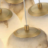 QUINTIESSE LIGHTING Kepler 7 Lt Alabaster cluster Pendant - Gold