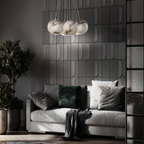 QUINTIESSE LIGHTING Kepler 7 Lt Alabaster cluster Pendant - Gold