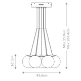 QUINTIESSE LIGHTING Kepler 7 Lt Alabaster cluster Pendant - Gold