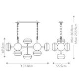 QUINTIESSE LIGHTING Nottingham 10 Lt Linear Pendant - Antique Brass