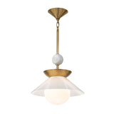 QUINTIESSE LIGHTING Saucer 1 lt Medium Pendant - Aged Brass