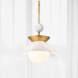 QUINTIESSE LIGHTING Saucer 1 lt Medium Pendant - Aged Brass