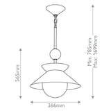 QUINTIESSE LIGHTING Saucer 1 lt Medium Pendant - Aged Brass