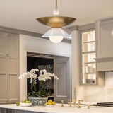 QUINTIESSE LIGHTING Saucer 4 lt Large Pendant - Aged Brass