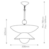 QUINTIESSE LIGHTING Saucer 4 lt Large Pendant - Aged Brass