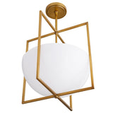 QUINTIESSE LIGHTING Royce 2 lt Large Pendant - Antique Brass