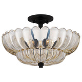 ELSTEAD Lighting Whitecap 4 lt Semi Flush Medium - Tinted Amber Glass with Mottled Cocoa Brown