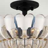 ELSTEAD Lighting Whitecap 4 lt Semi Flush Medium - Tinted Amber Glass with Mottled Cocoa Brown
