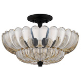 ELSTEAD Lighting Whitecap 4 lt Semi Flush Medium - Tinted Amber Glass with Mottled Cocoa Brown