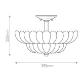 ELSTEAD Lighting Whitecap 4 lt Semi Flush Medium - Tinted Amber Glass with Mottled Cocoa Brown