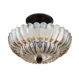 ELSTEAD Lighting Whitecap 3 lt Semi Flush Medium - Tinted Amber Glass with Mottled Cocoa Brown