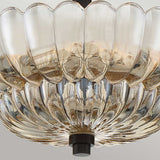 ELSTEAD Lighting Whitecap 3 lt Semi Flush Medium - Tinted Amber Glass with Mottled Cocoa Brown