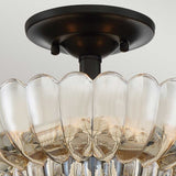 ELSTEAD Lighting Whitecap 3 lt Semi Flush Medium - Tinted Amber Glass with Mottled Cocoa Brown