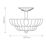 ELSTEAD Lighting Whitecap 3 lt Semi Flush Medium - Tinted Amber Glass with Mottled Cocoa Brown