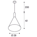 SLV PHELIA 280 E27 Indoor pendant, black/gold