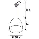 SLV PARA CONE 14 pendant light for 3-phase system, GU10, white/gold,