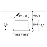 SLV KADUX recessed ceiling light, single, 3000 K, DALI 2, touch, 30°, black