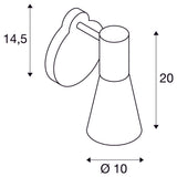 SLV PHELIA wall light, QPAR51, black, max. 35 W, incl. switch