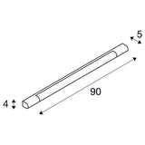 SLV TRUKKO 90 wall light, LED, 3000 K, chrome/white, H 90 cm, incl. LED driver