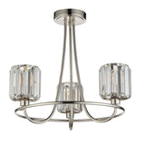 ENDON Berenice 3Lt Semi Flush - Bright Nickel