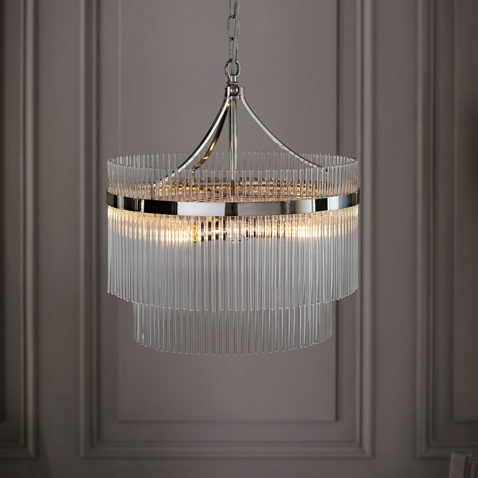 Marietta 5 Light Pendant - Bright Nickel