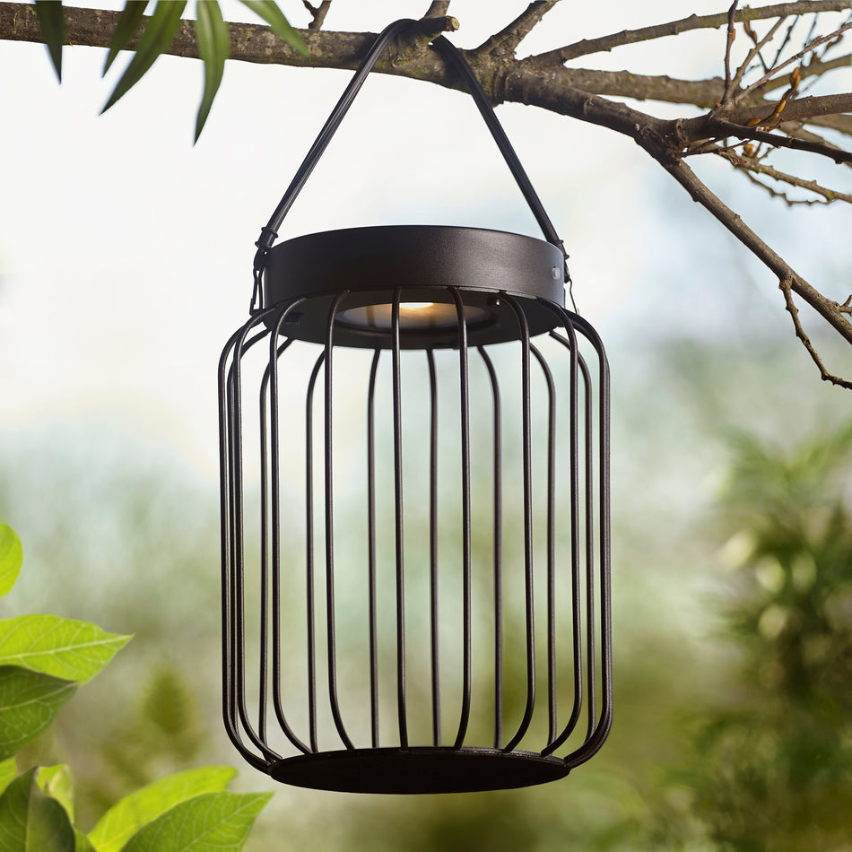 Solar LED Hanging Cage Garden Light - 5 Year Warranty