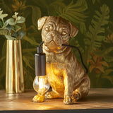 ENDON Pug Puppy Table Lamp - Vintage Gold