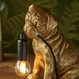 ENDON Pug Puppy Table Lamp - Vintage Gold