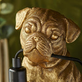 ENDON Pug Puppy Table Lamp - Vintage Gold