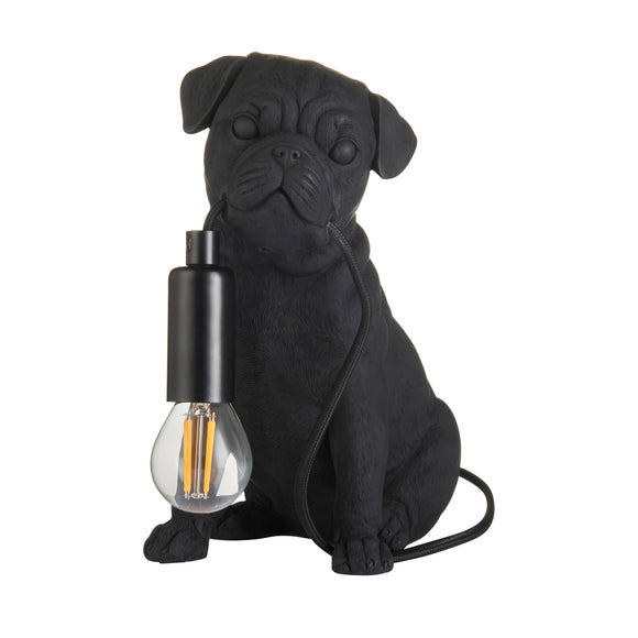 ENDON Pug Puppy Table Lamp - Matt Black