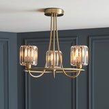 ENDON Berenice 3Lt Semi Flush - Antique Brass