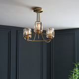 ENDON Berenice 3Lt Semi Flush - Antique Brass