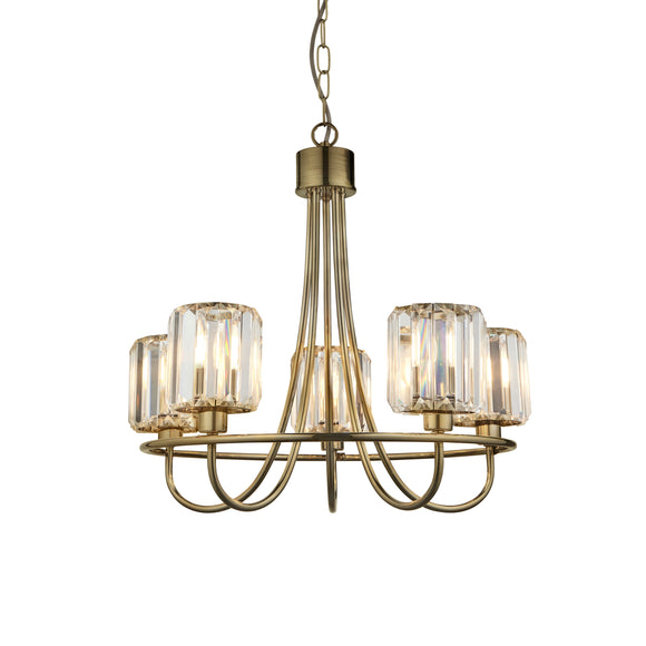 ENDON Berenice 5Lt Pendant - Antique Brass