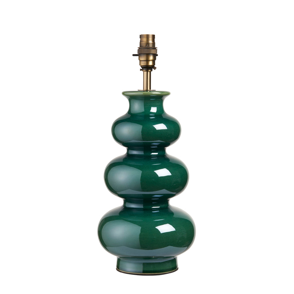 Monroe Table Base Ceramic Gourde - Gloss Green Reactive Glaze - Gourde