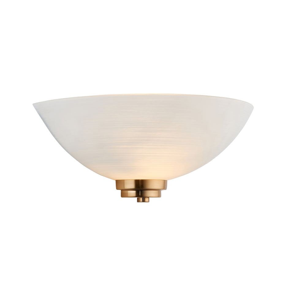 Welles Wall Light - Brushed Brass with Matt White Glass Shade