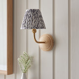 ENDON Wood Arc & Leaf 16cm Pearl grey shade