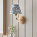 ENDON Wood Arc & Leaf 16cm Shell bay blue shade