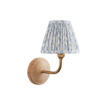 ENDON Wood Arc & Leaf 16cm Shell bay blue shade