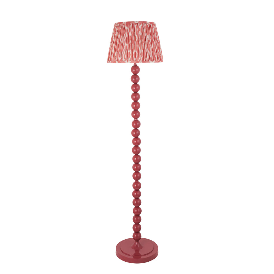 ENDON Higgledy Floor Lamp & Ikat 35cm Coral Pink Shade