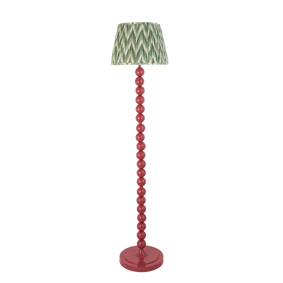 ENDON Higgledy Floor Lamp & Zigzag 35cm Cotswold green shade
