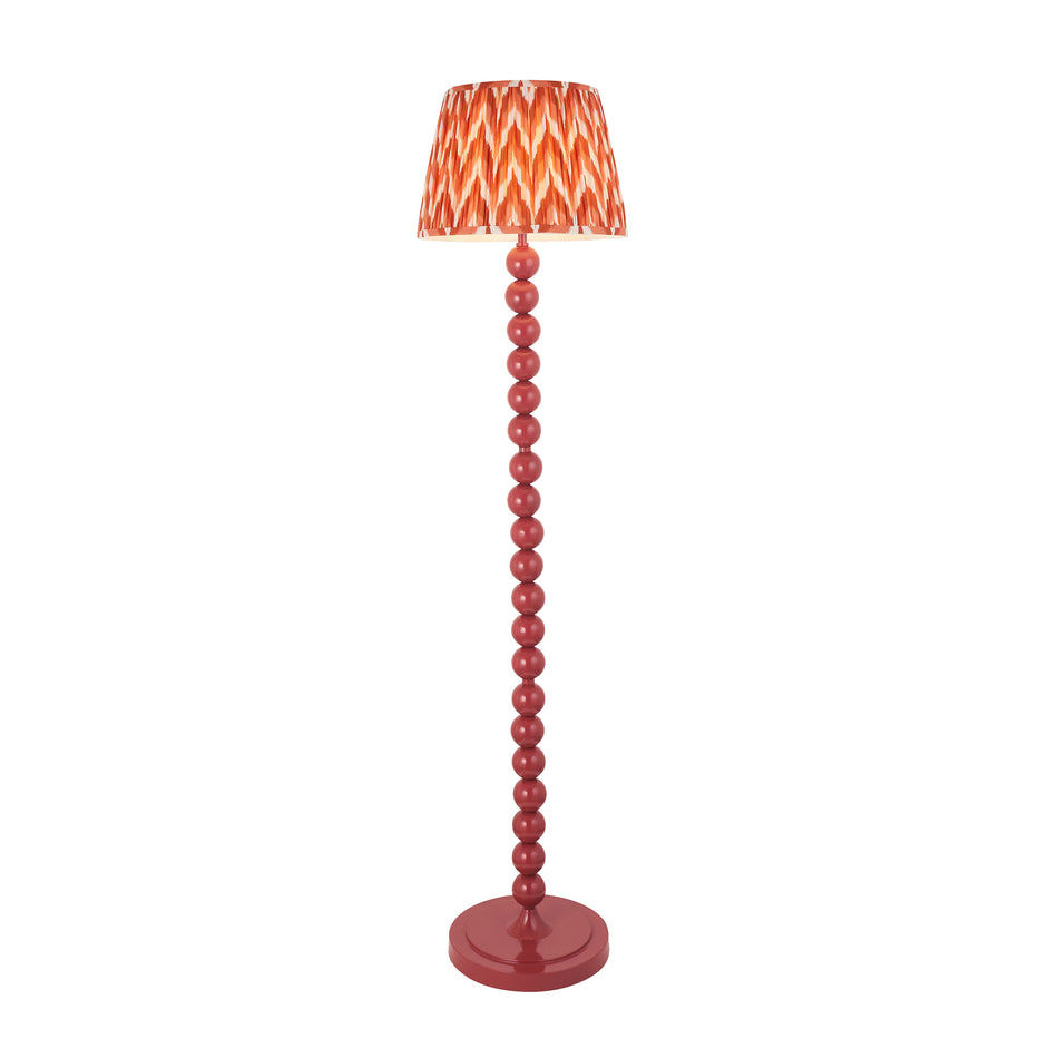ENDON Higgledy Floor Lamp & Zigzag 35cm Apricot Orange Shade