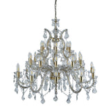 SEARCHLIGHT MARIE THERESE 30Lt Chandelier - Polished Brass Metal & Clear Crystal