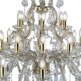 SEARCHLIGHT MARIE THERESE 30Lt Chandelier - Polished Brass Metal & Clear Crystal