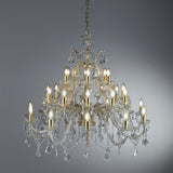 SEARCHLIGHT MARIE THERESE 30Lt Chandelier - Polished Brass Metal & Clear Crystal