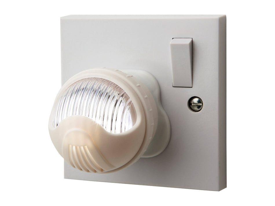 LED Night Light - 3 Pin Plug, White with White LED with dawn photo sensor