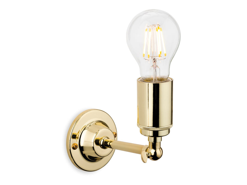 Indy Wall Light  - Retro Style, Adjustable Head in Polished Brass