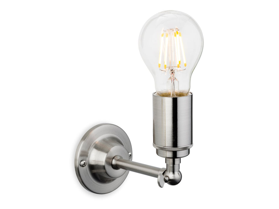 Indy Wall Light - Retro Style, Adjustable Head in Brushed Steel