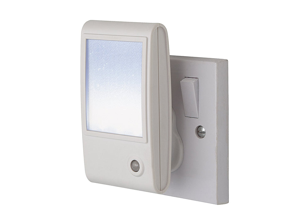 LED Sparkle Night Light - 3 Pin Plug, White with White LED with dawn photo sensor